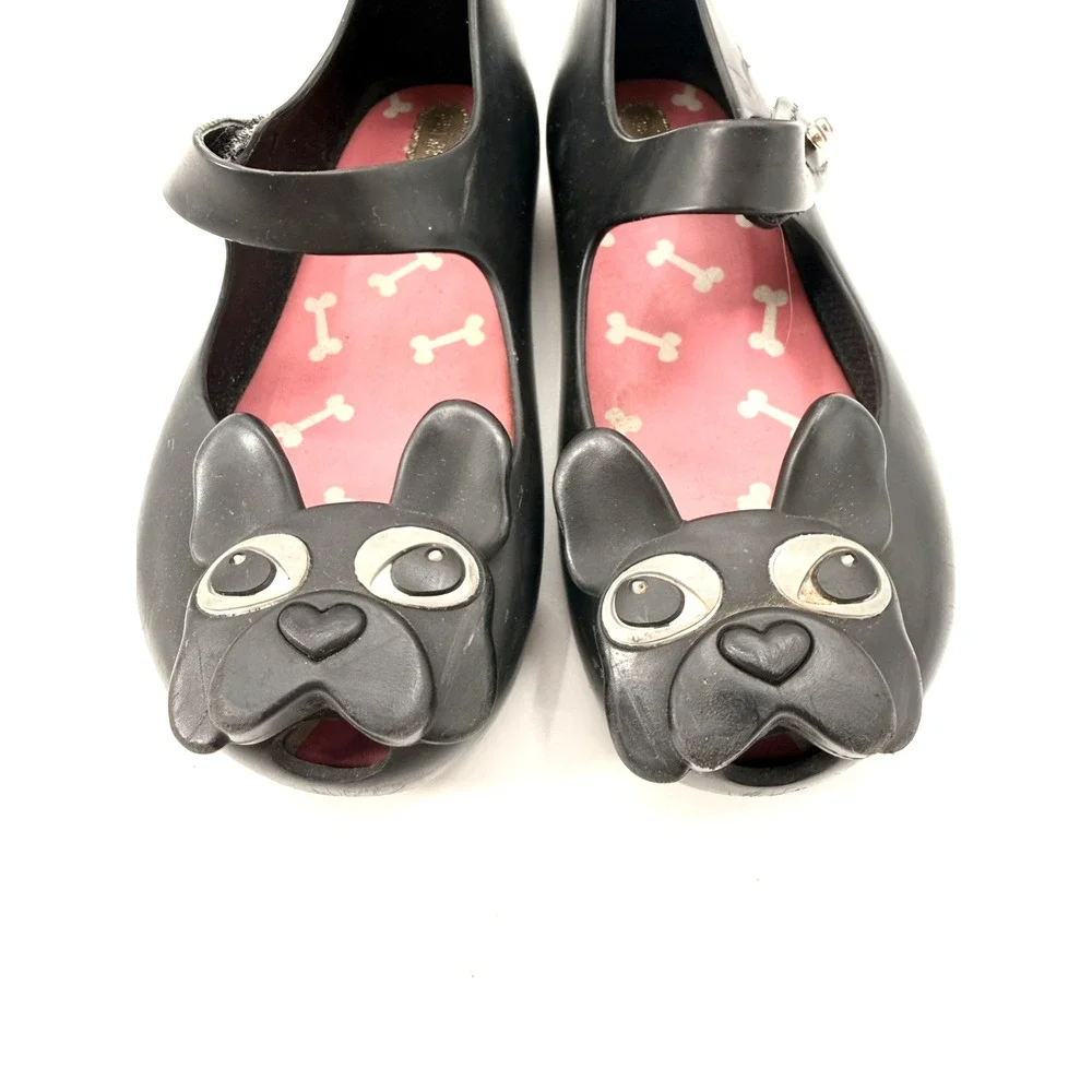 Mini Melissa Girl's Ultragirl Frenchie Mary Jane Flat Shoes Black 9